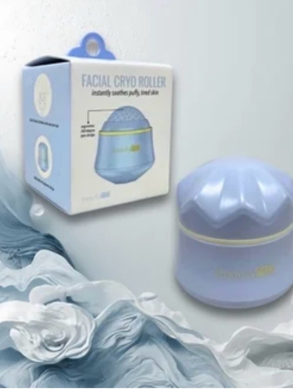 Facial Cryo Roller - Cooling Depuffing Facial Massager in Light Blue NEW PC